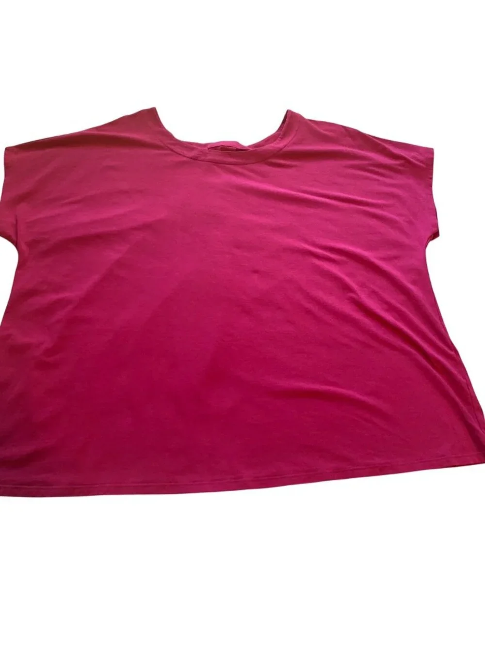 J. Jill Luxe Supima Tee Top Women's 2X Pink Pleat Back Short Sleeve Flowy Casual - Picture 8 of 10
